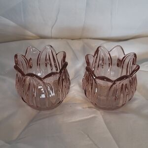 Set Of Two Tulip Floral Candle Holders